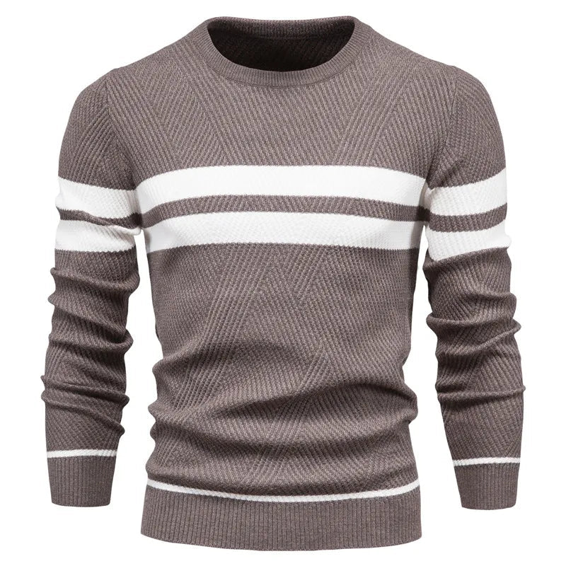 Knit Sweater - Natural Fiber Blend Crew Neck & Keeps Warm