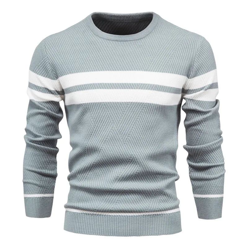 Knit Sweater - Natural Fiber Blend Crew Neck & Keeps Warm