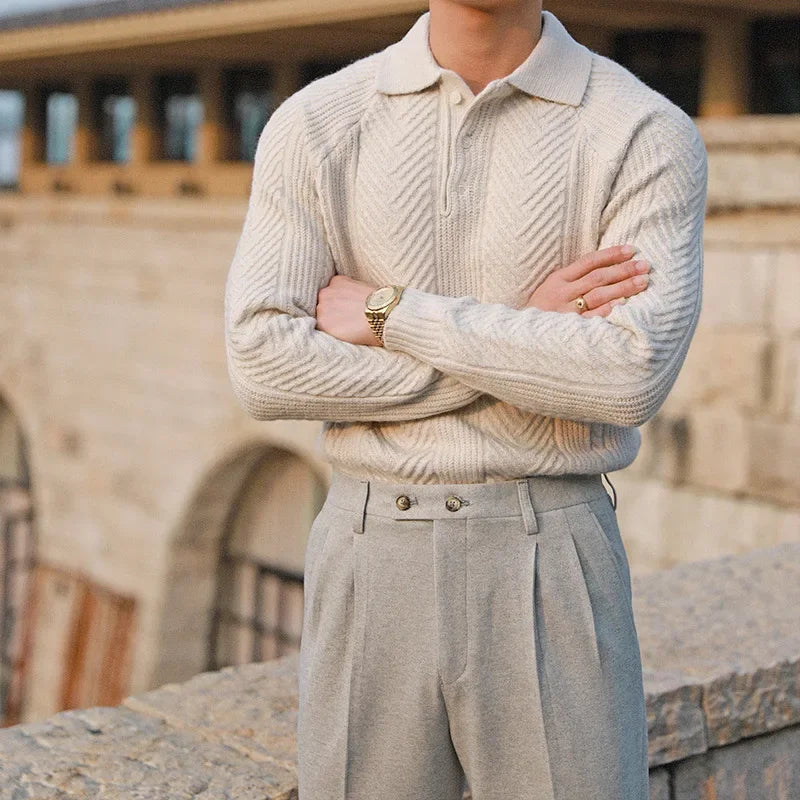 Knitted Sweater – Patterned Texture & Layered Warmth
