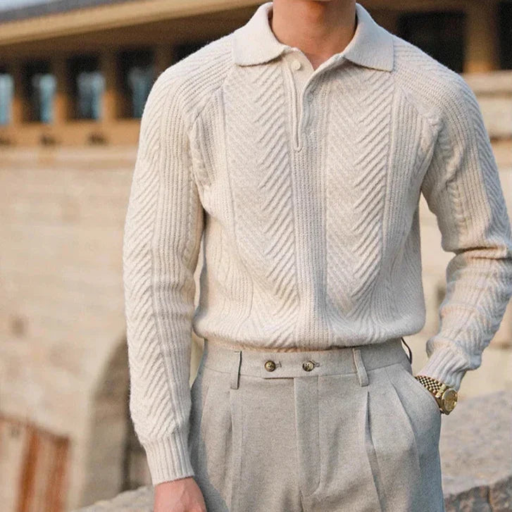 Knitted Sweater – Patterned Texture & Layered Warmth