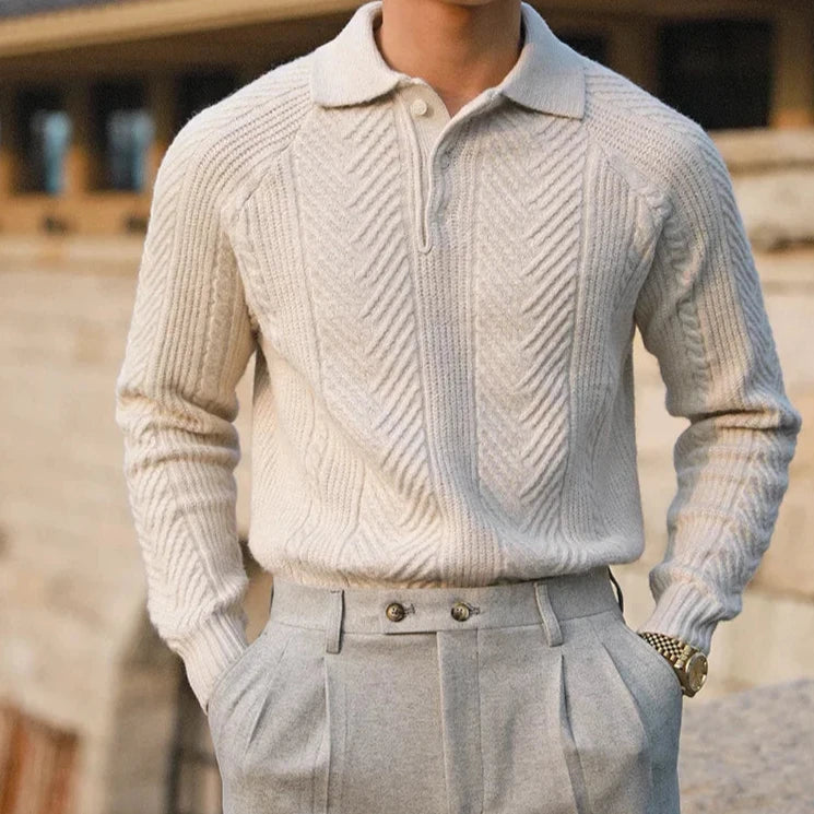 Knitted Sweater – Patterned Texture & Layered Warmth