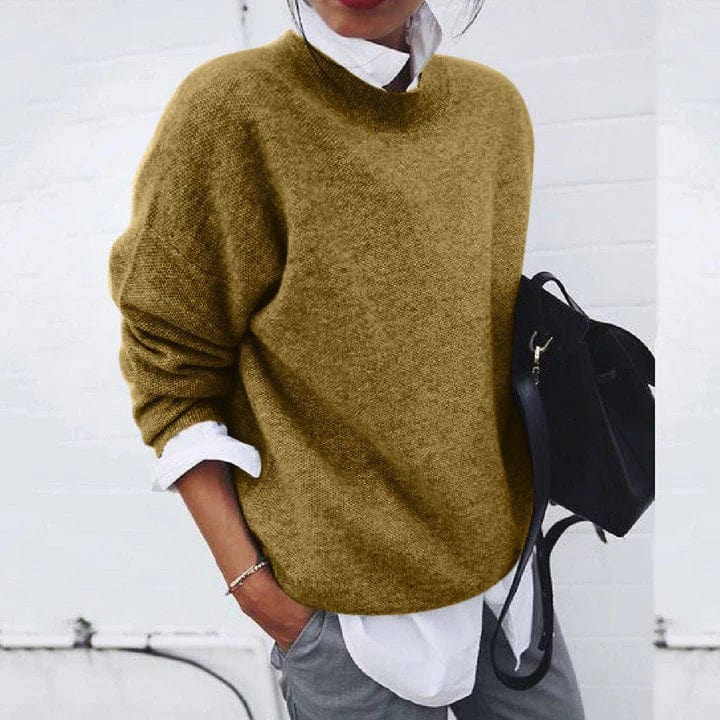 Knitted Sweater - Relaxed Shoulder Shape & Warm Comfort