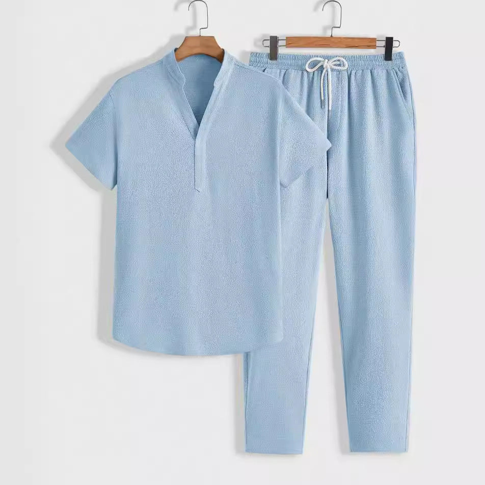Light Blend Outfit Set – Short Sleeve Top & Drawstring Pant