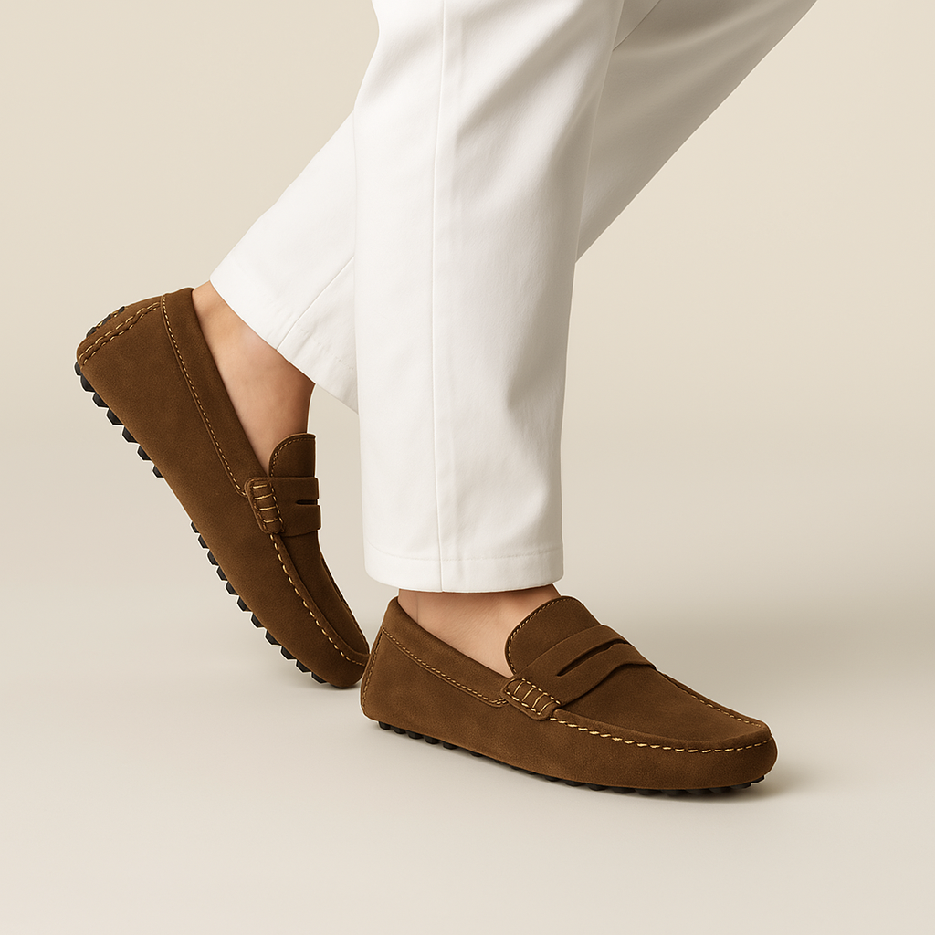 Loafers - Moc Toe Slip On And Cushioned Flexible Sole