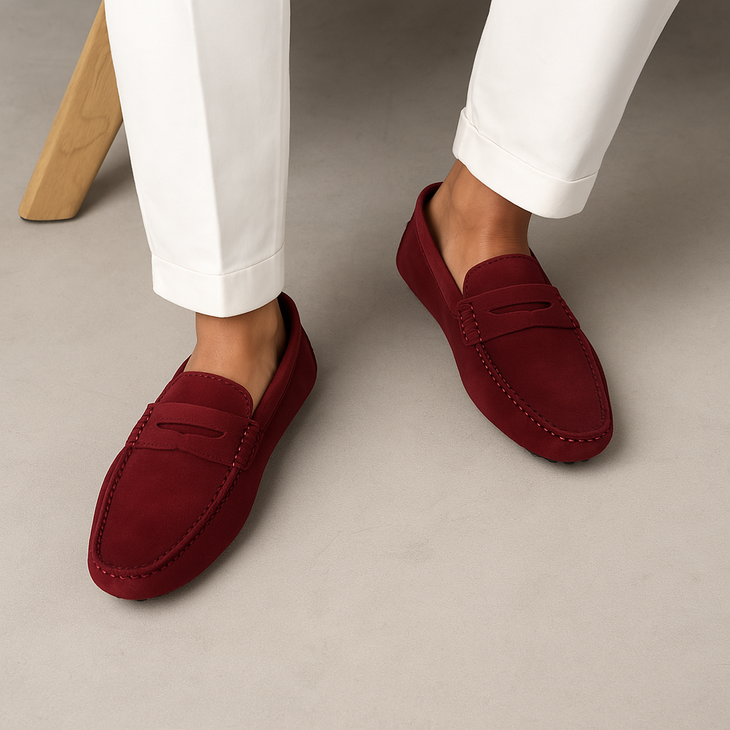 Loafers - Moc Toe Slip On And Cushioned Flexible Sole
