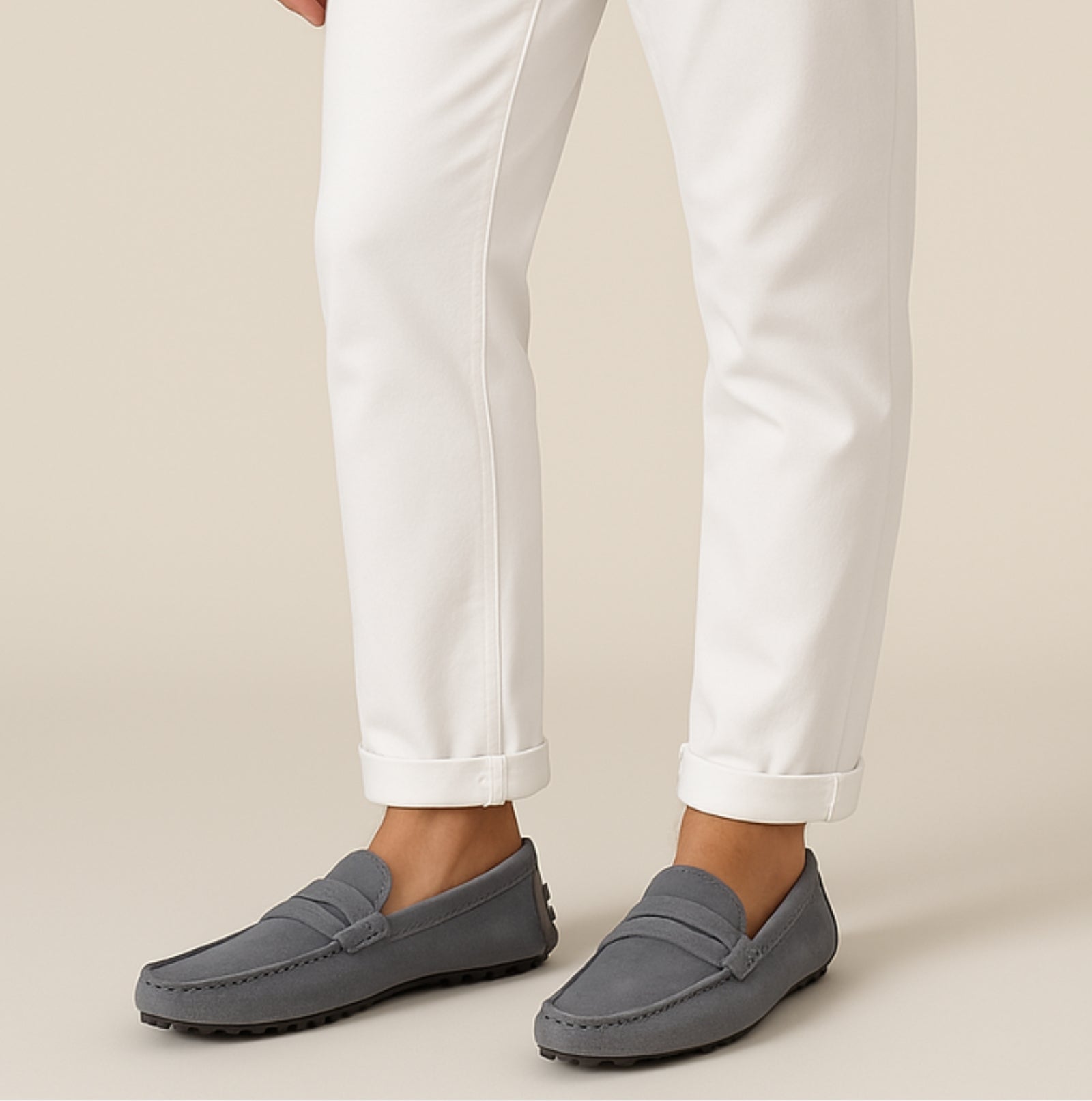 Loafers - Moc Toe Slip On And Cushioned Flexible Sole