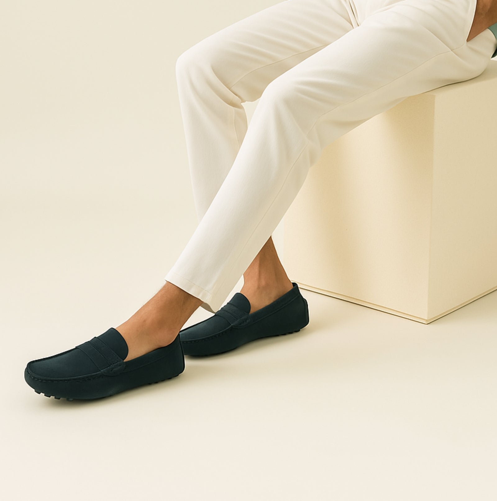 Loafers - Moc Toe Slip On And Cushioned Flexible Sole