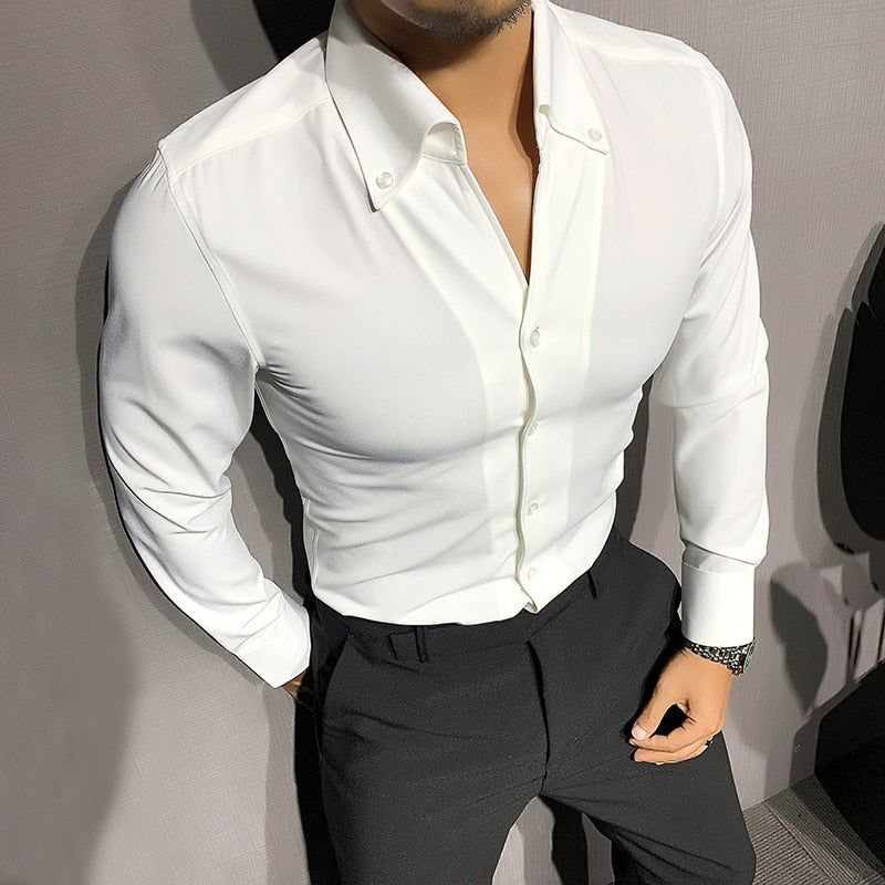 Long Sleeve Shirt - Solid Front And Breathable Comfort