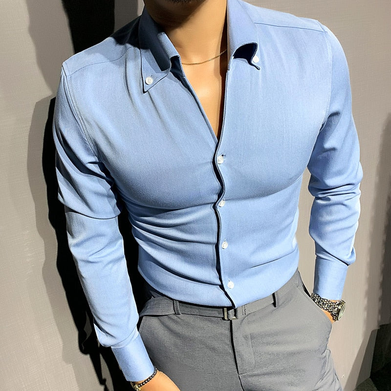 Long Sleeve Shirt - Solid Front And Breathable Comfort