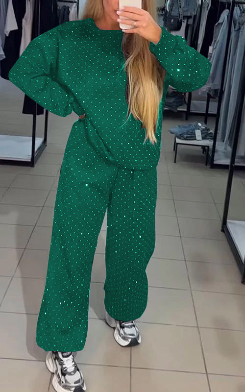 Lounge Set - Sparkle Knit Two Piece & Relaxed Shape