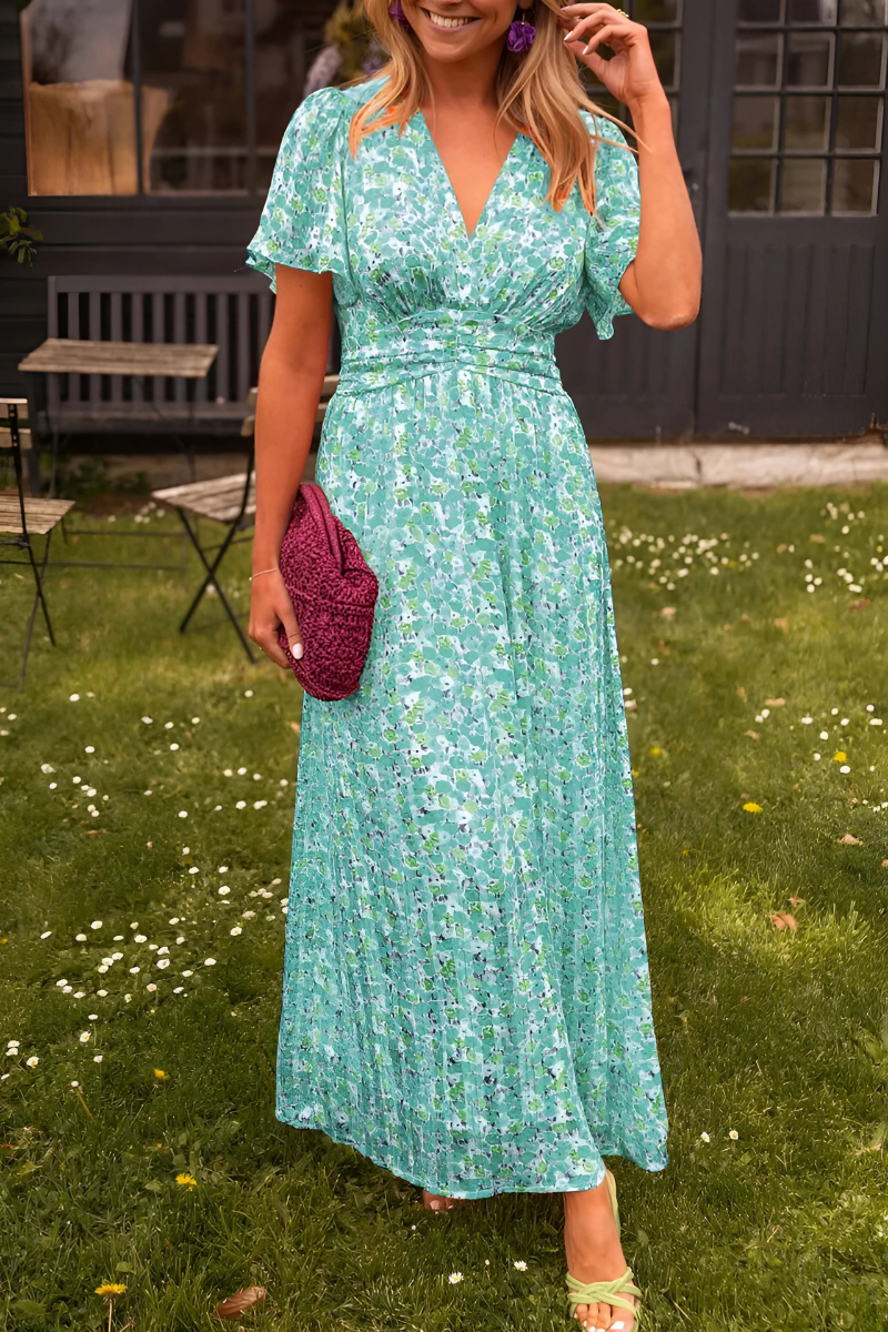 Maxi Dress - Lightweight Blend & Floral Print Comfort