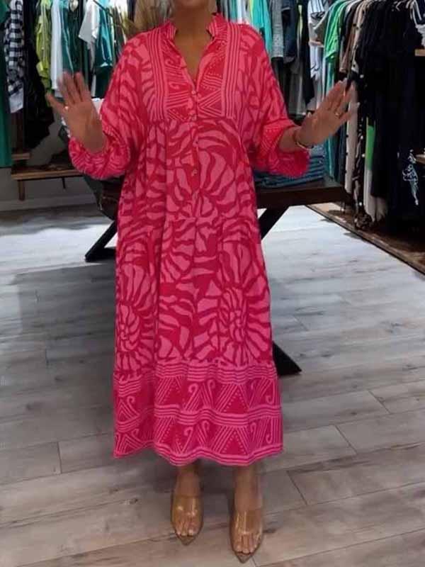 Maxi Dress - Long Skirt And Loose Cut For Easy Movement