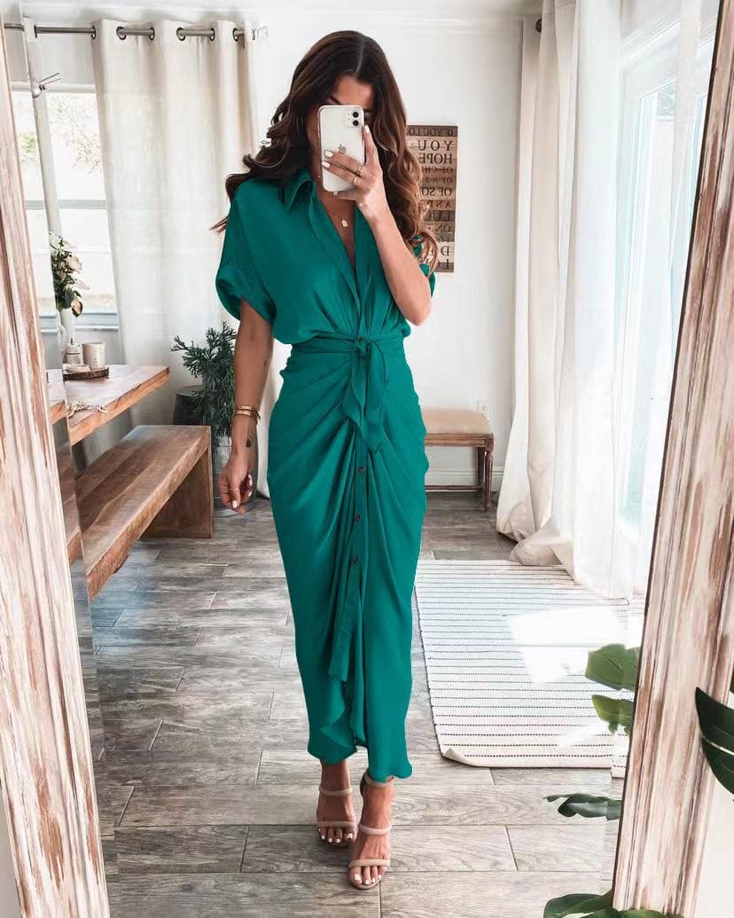 Maxi Wrap Dress - Lightweight Blend Wrap & Adjustable Fit
