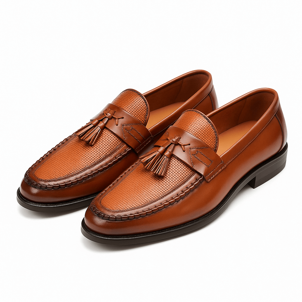 Men's Brown Woven Tassel Loafers for Formal and Casual Wear 3