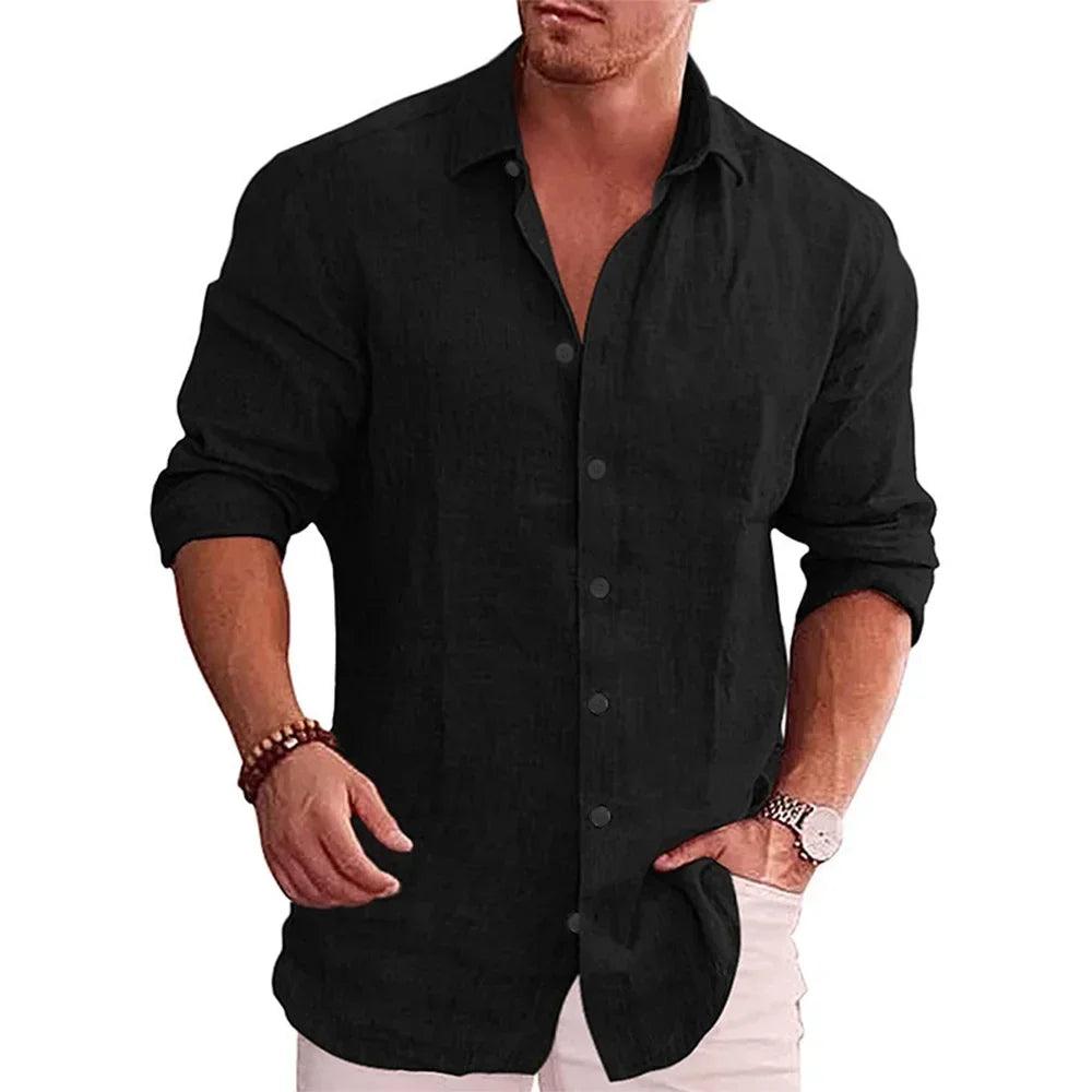 Men's Casual Autumn Shirt with Turn-Down Collar 4