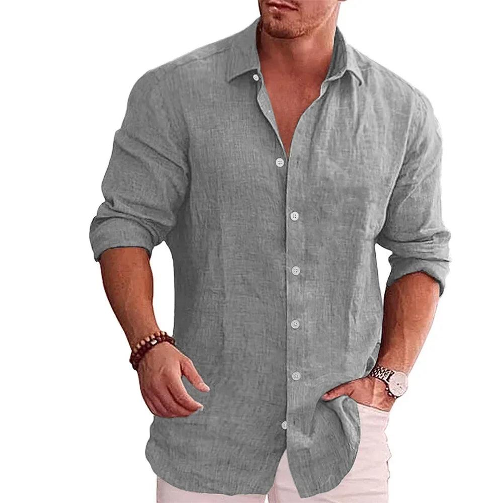 Men's Casual Autumn Shirt with Turn-Down Collar 5