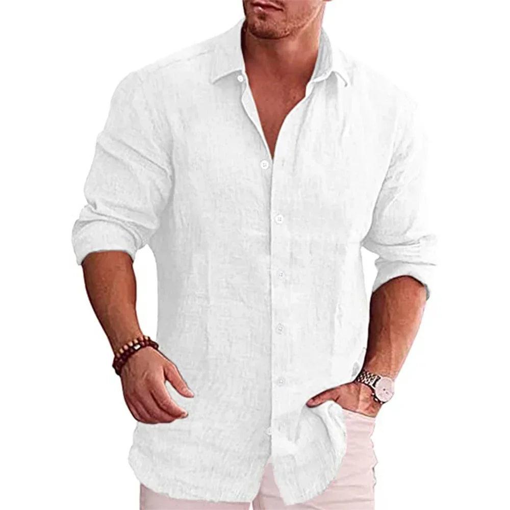 Men's Casual Autumn Shirt with Turn-Down Collar 6