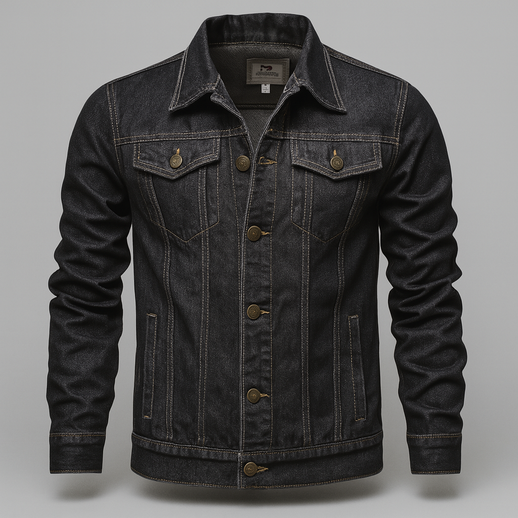 Men's Classic Denim Trucker Jacket for Casual Layering 0