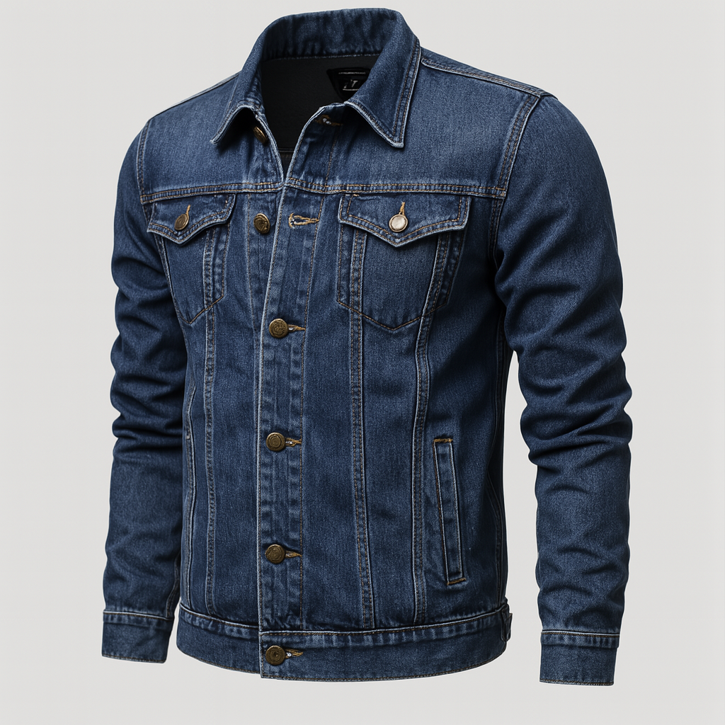 Men's Classic Denim Trucker Jacket for Casual Layering 2