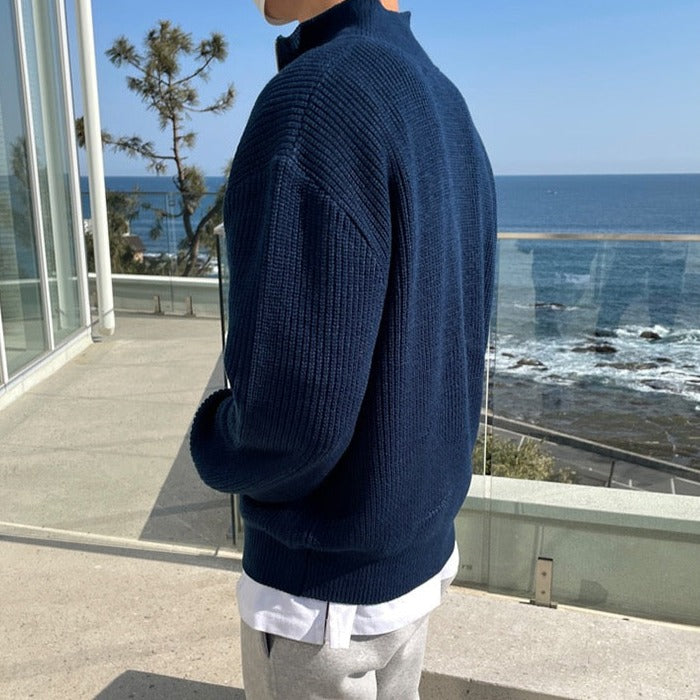Men's Half Zip Sweater - Stylish Versatile Pullover 2