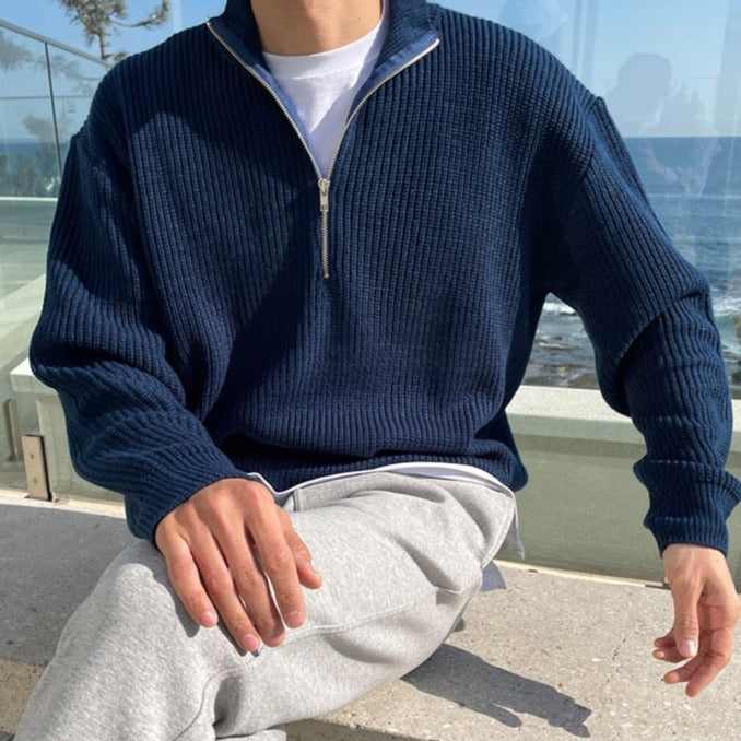 Men's Half Zip Sweater - Stylish Versatile Pullover 3