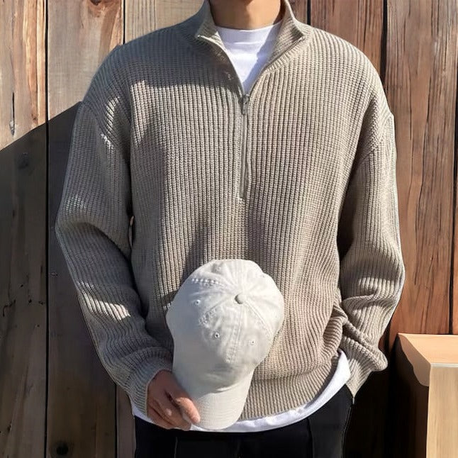 Men's Half Zip Sweater - Stylish Versatile Pullover 4