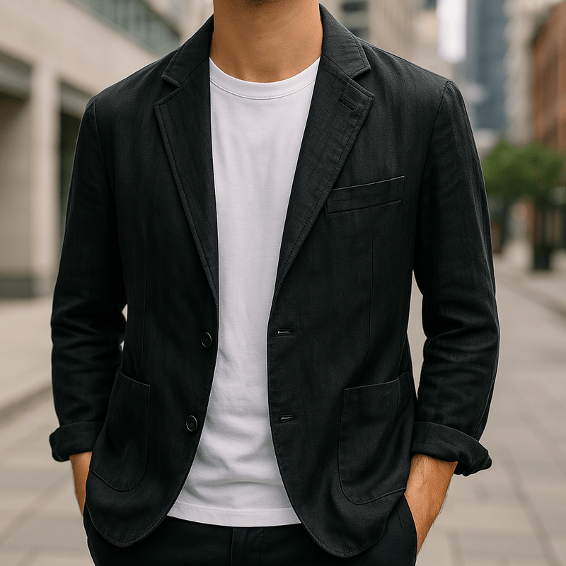 Men's Linen Blazer Jacket - Tailored Casual Blazer for Men 0