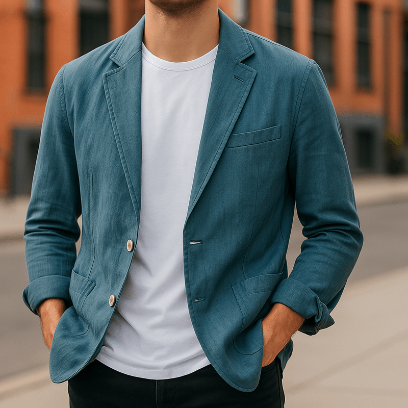 Men's Linen Blazer Jacket - Tailored Casual Blazer for Men 2