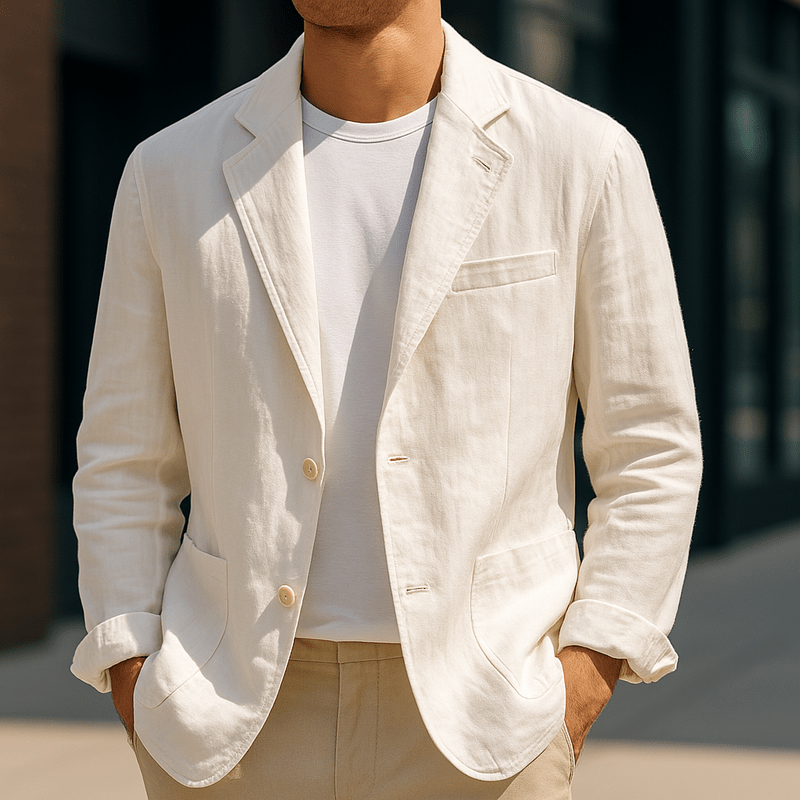 Men's Linen Blazer Jacket - Tailored Casual Blazer for Men 4