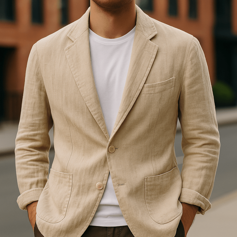 Men's Linen Blazer Jacket - Tailored Casual Blazer for Men 5