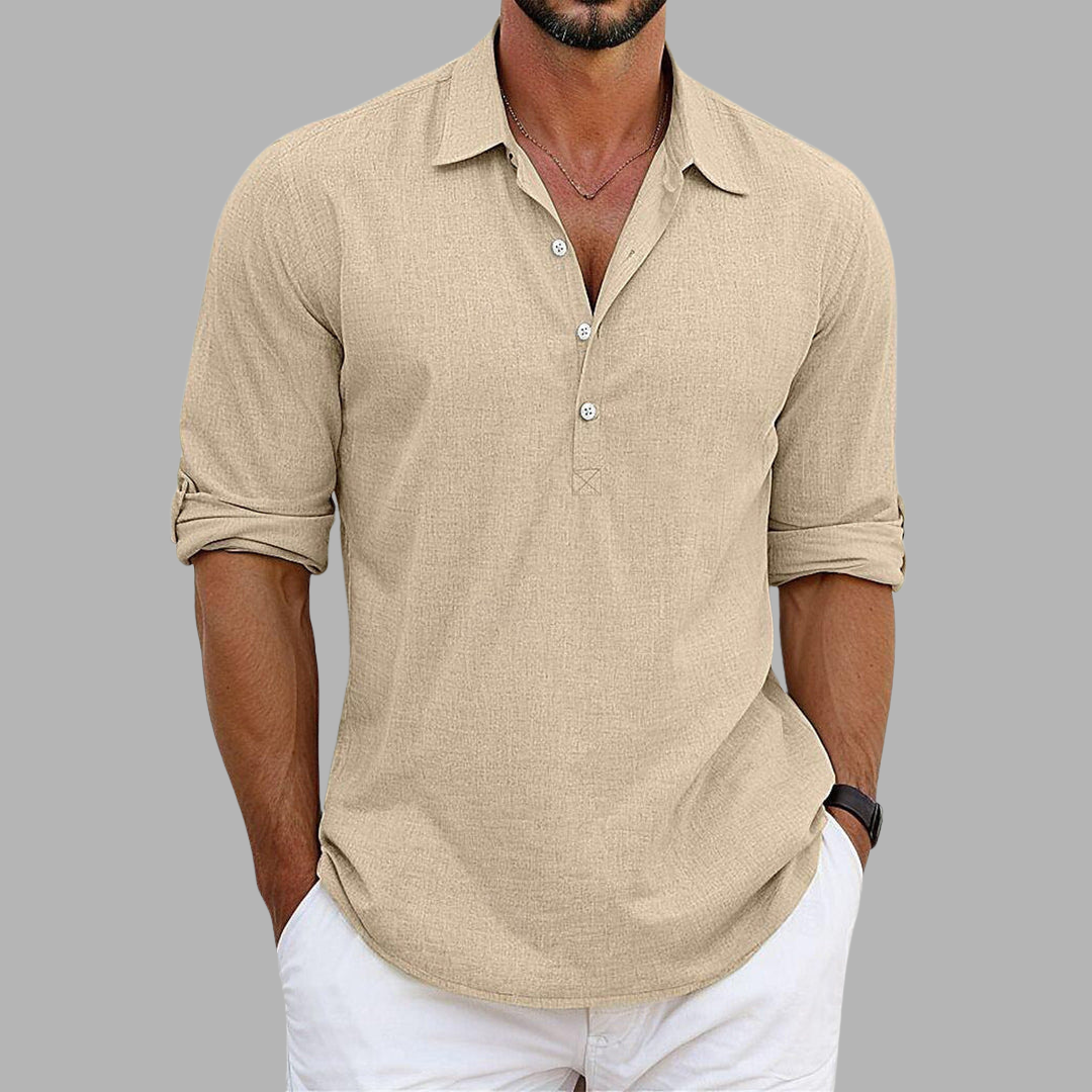 Men's Linen Blend Dress Shirt - Elegant Summer Style 2