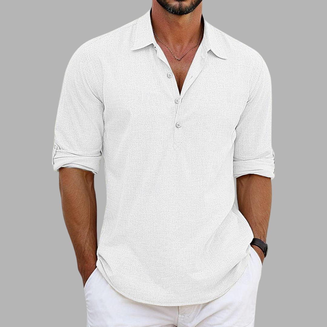 Men's Linen Blend Dress Shirt - Elegant Summer Style 3