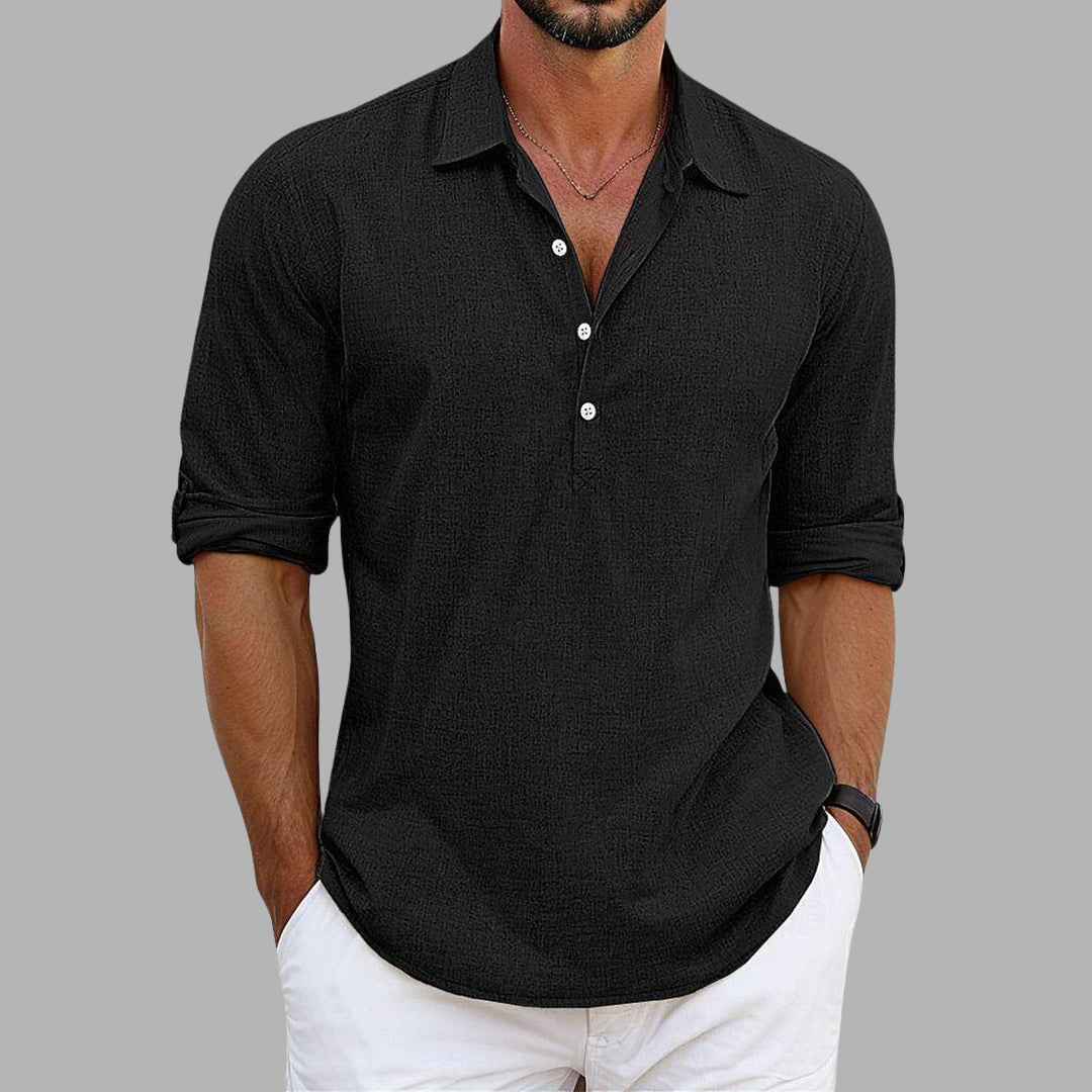Men's Linen Blend Dress Shirt - Elegant Summer Style 4