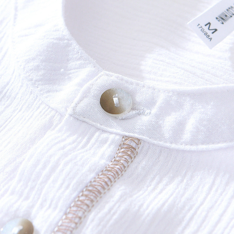 Men's Linen Half-Open Short-Sleeved Shirt 2