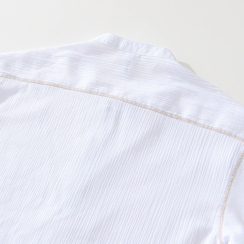 Men's Linen Half-Open Short-Sleeved Shirt 4