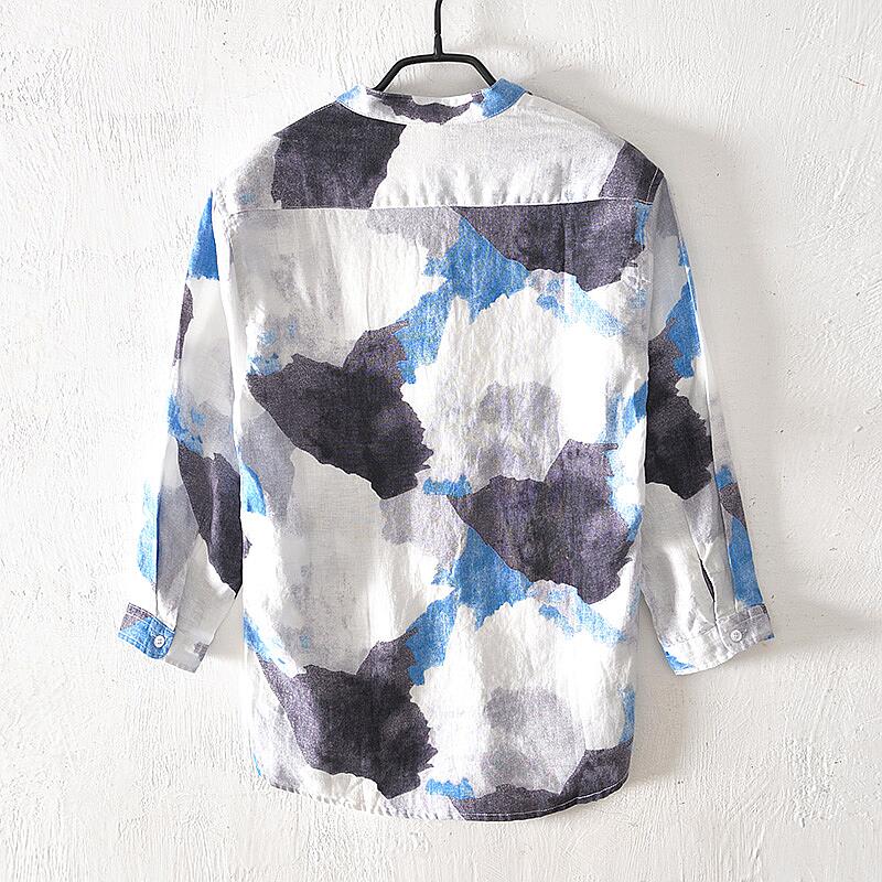 Men's Linen Printed Half-Sleeve Shirt 2