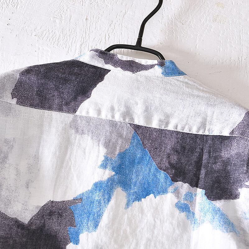 Men's Linen Printed Half-Sleeve Shirt 4