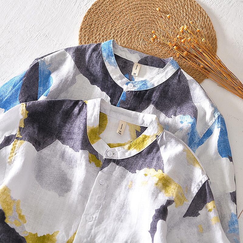 Men's Linen Printed Half-Sleeve Shirt 8