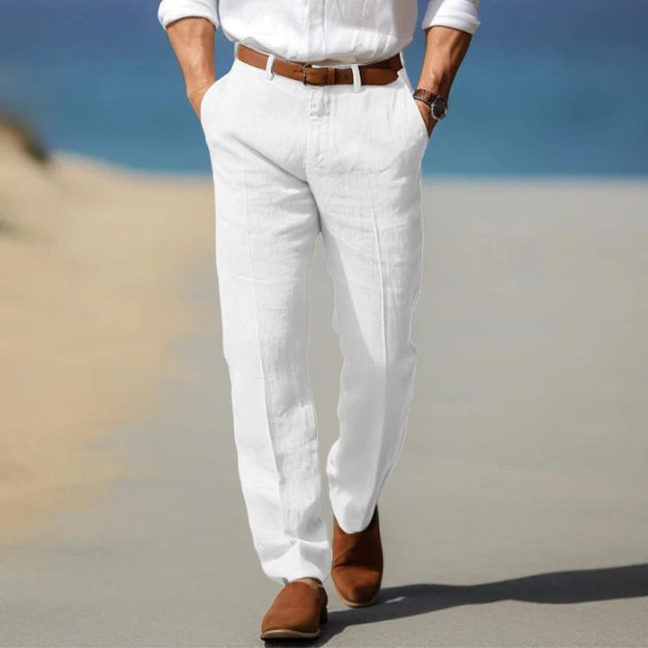 Men's Linen Summer Pants - Relaxed Fit Casual Trousers 1
