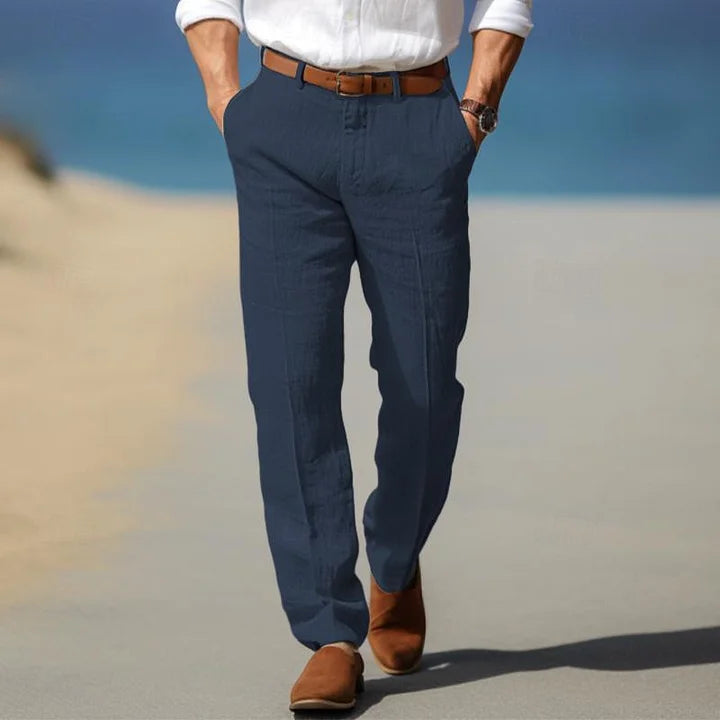 Men's Linen Summer Pants - Relaxed Fit Casual Trousers 3
