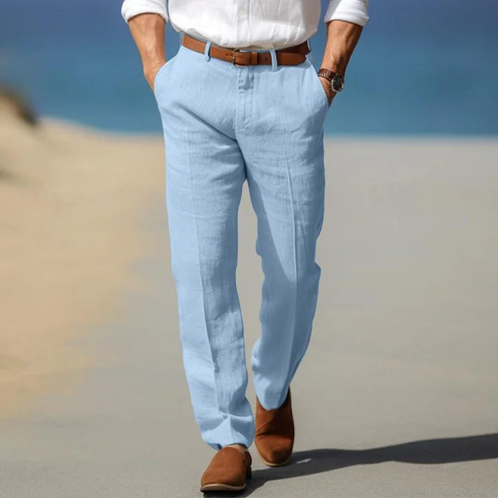 Men's Linen Summer Pants - Relaxed Fit Casual Trousers 6