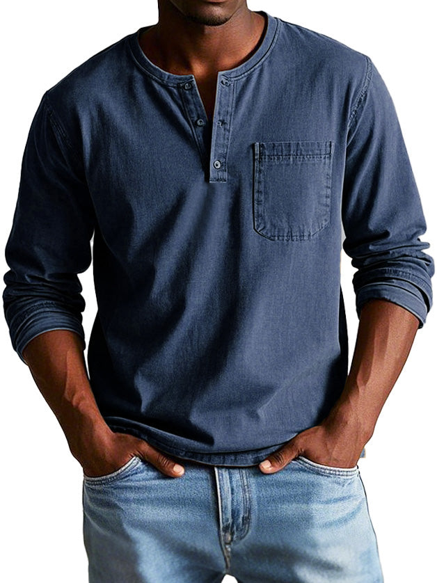 Men's Long Sleeve Henley Shirt 8