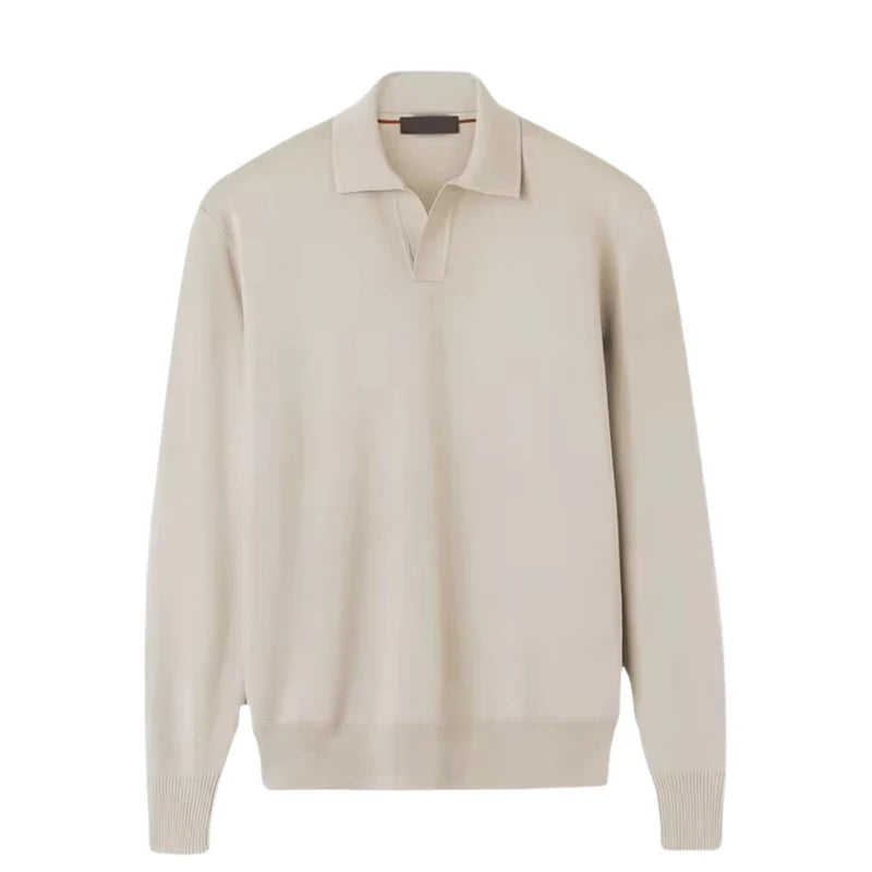 Men's Long Sleeve Polo Shirt - Comfortable Fit for Casual Wear 0