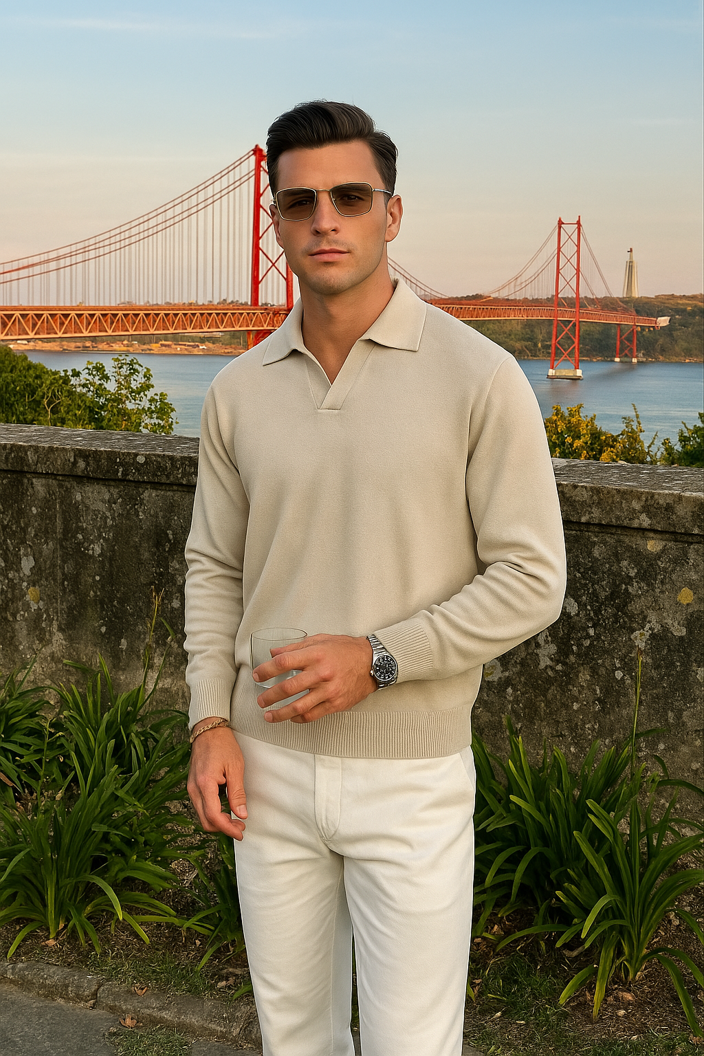 Men's Long Sleeve Polo Shirt - Comfortable Fit for Casual Wear 1