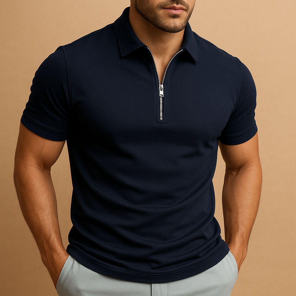 Men's Polo Shirt with Zipper - Slim Fit Modern Design 5