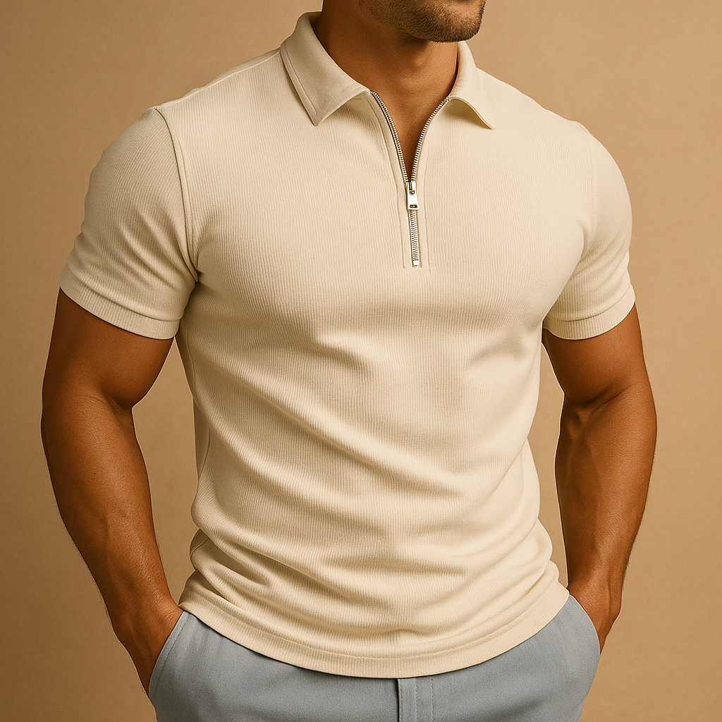Men's Polo Shirt with Zipper - Slim Fit Modern Design 6