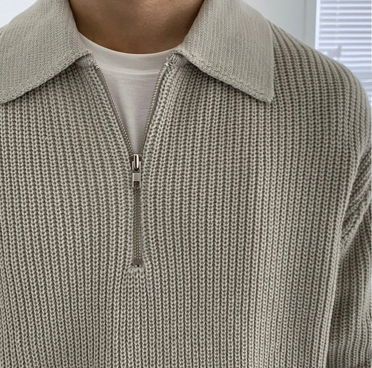 Men's Quarter Zip Sweater for Autumn and Winter Style 2