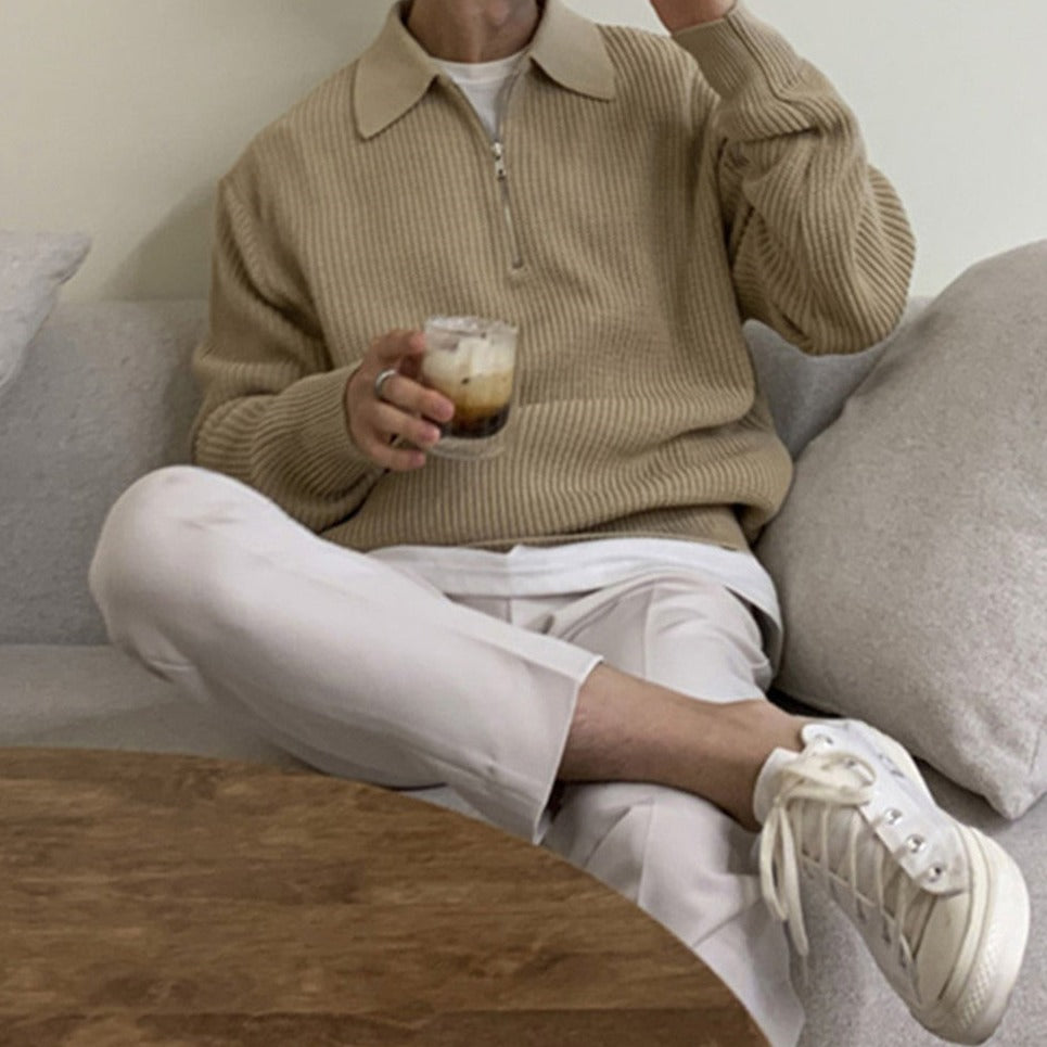 Men's Quarter Zip Sweater for Autumn and Winter Style 3