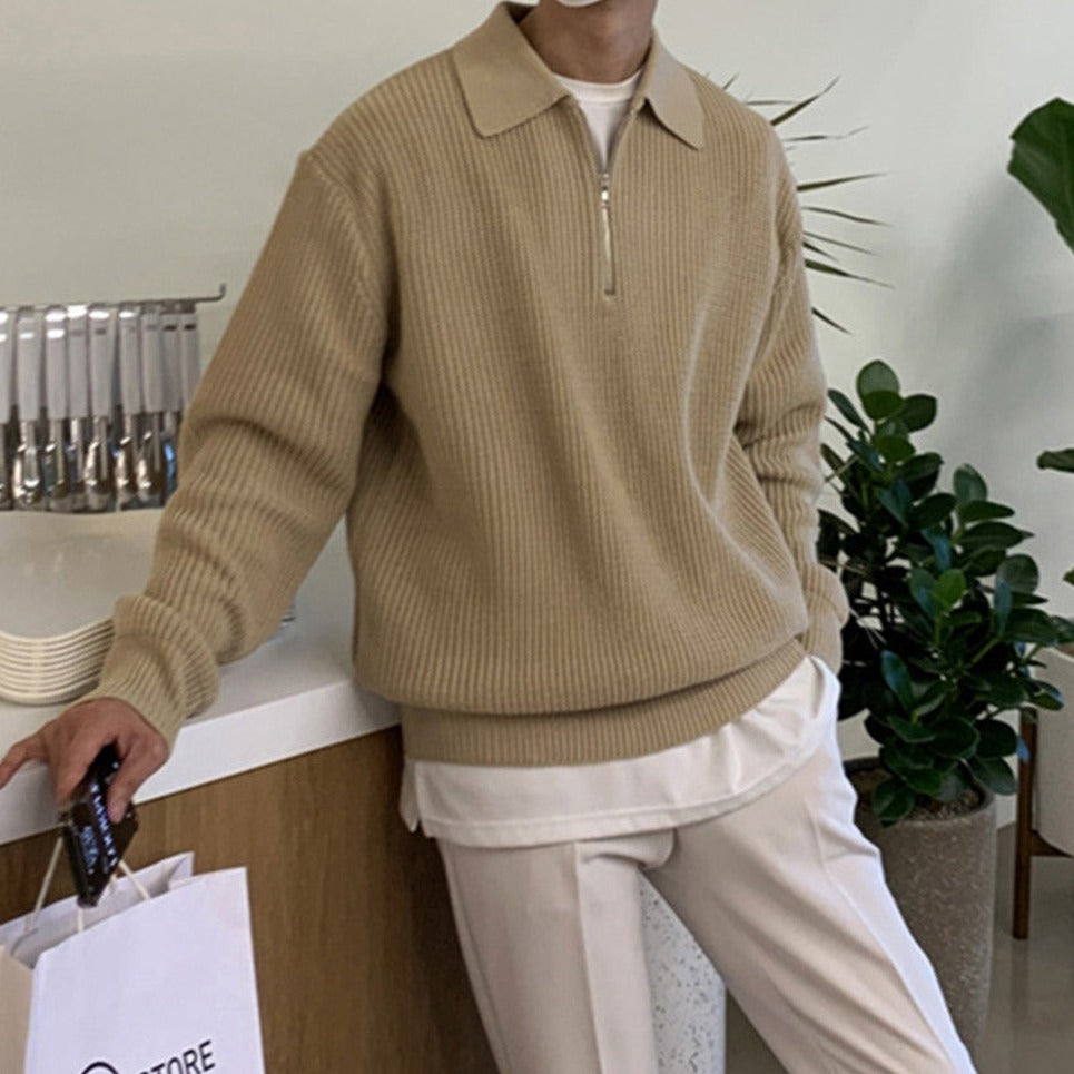 Men's Quarter Zip Sweater for Autumn and Winter Style 4