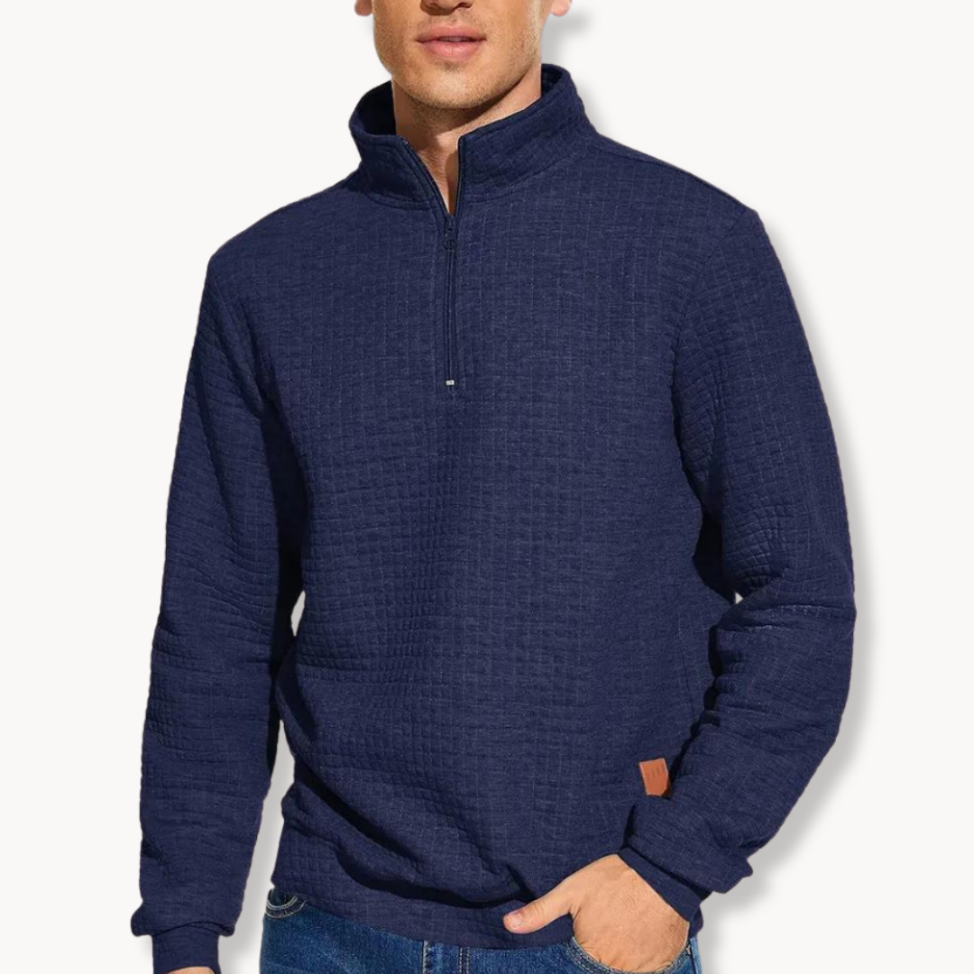 Men's Quarter Zip Sweater with Unique Pattern 2